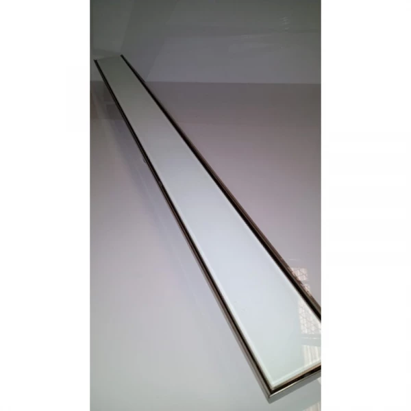 Ralo In line em Inox 80 x 9 x 7 cm Vidro temperado branco 6 mm